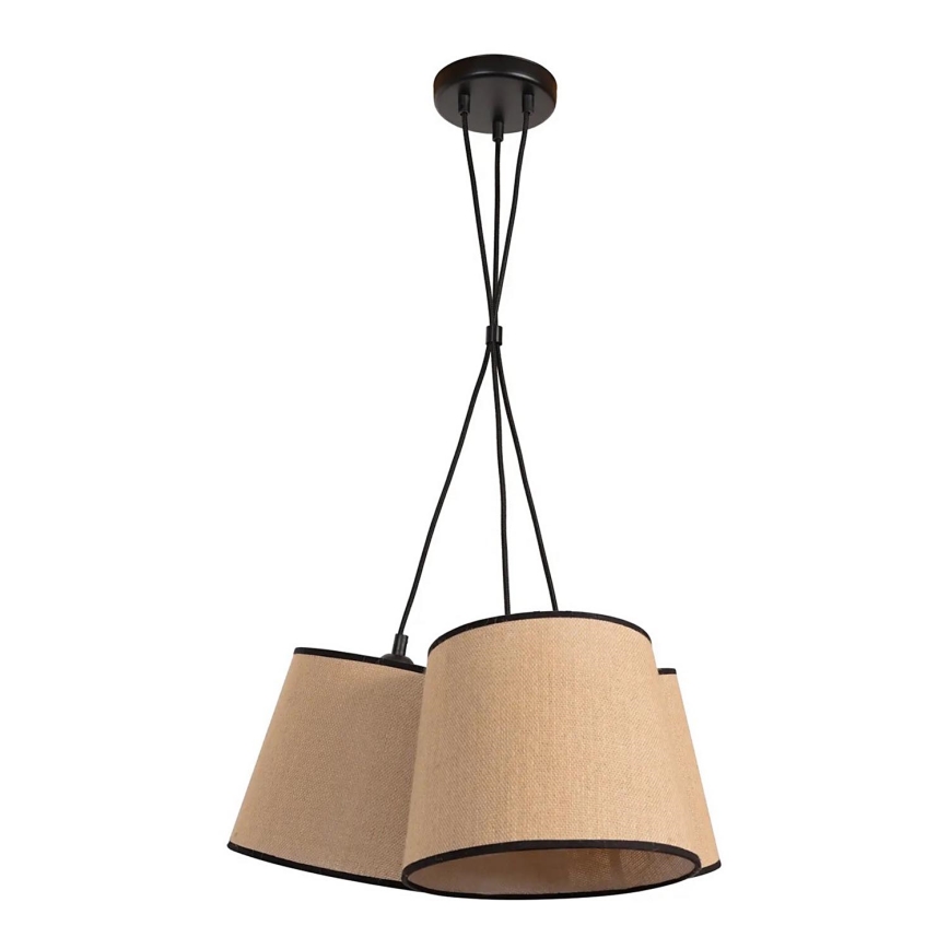 Duolla - Kattokruunu johdossa ROSSA 3xE27/15W/230V halkaisija 45 cm ruskea/musta
