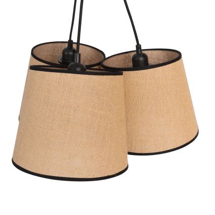 Duolla - Kattokruunu johdossa ROSSA 3xE27/15W/230V halkaisija 45 cm ruskea/musta