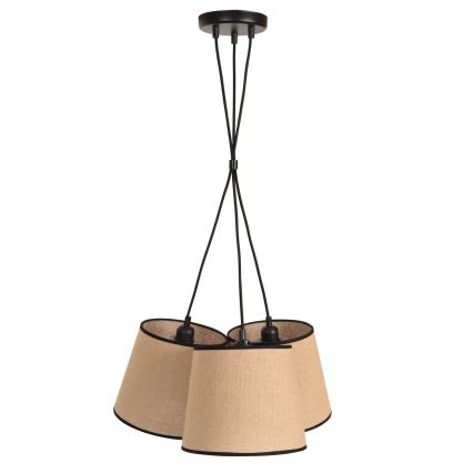 Duolla - Kattokruunu johdossa ROSSA 3xE27/15W/230V halkaisija 45 cm ruskea/musta