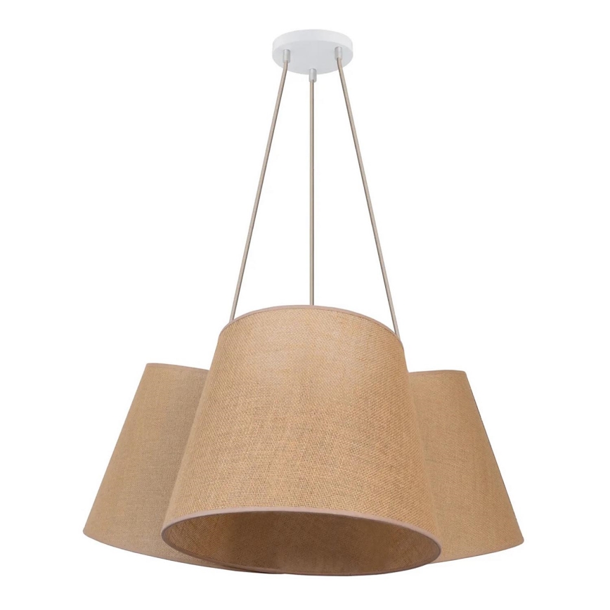 Duolla - Kattokruunu johdossa ROSSA 3xE27/15W/230V halkaisija 75 cm ruskea
