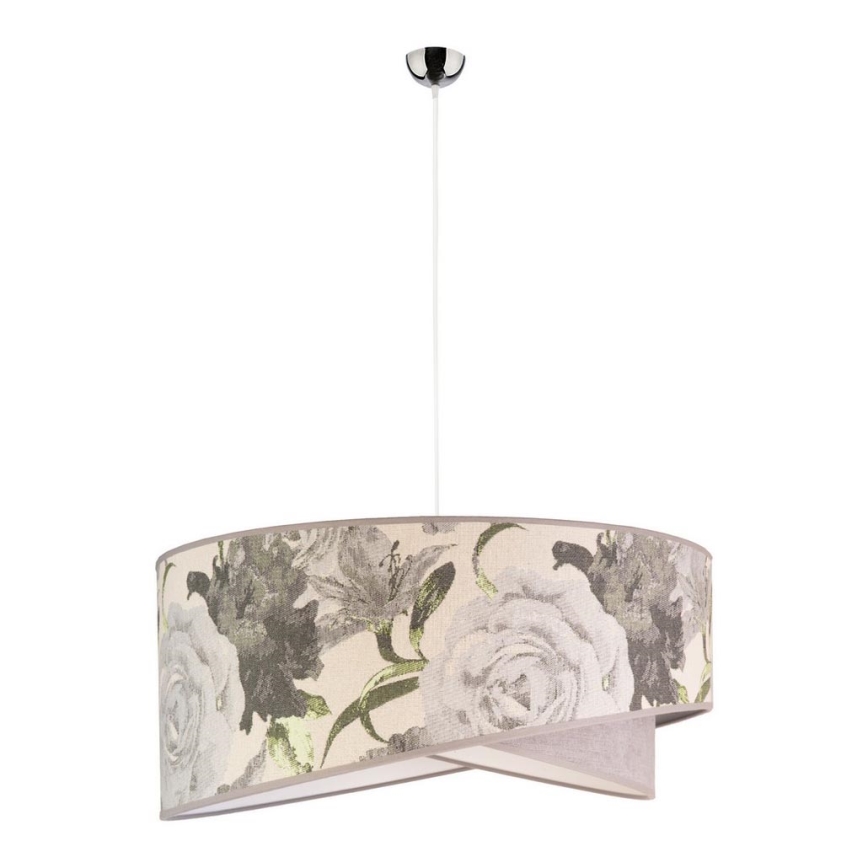 Duolla - Kattokruunu johdossa ROYAL 1xE27/40W/230V halkaisija 50 cm harmaa