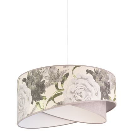 Duolla - Kattokruunu johdossa ROYAL 1xE27/40W/230V halkaisija 50 cm harmaa