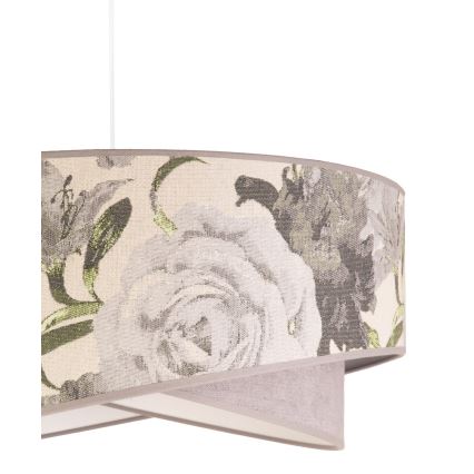 Duolla - Kattokruunu johdossa ROYAL 1xE27/40W/230V halkaisija 50 cm harmaa