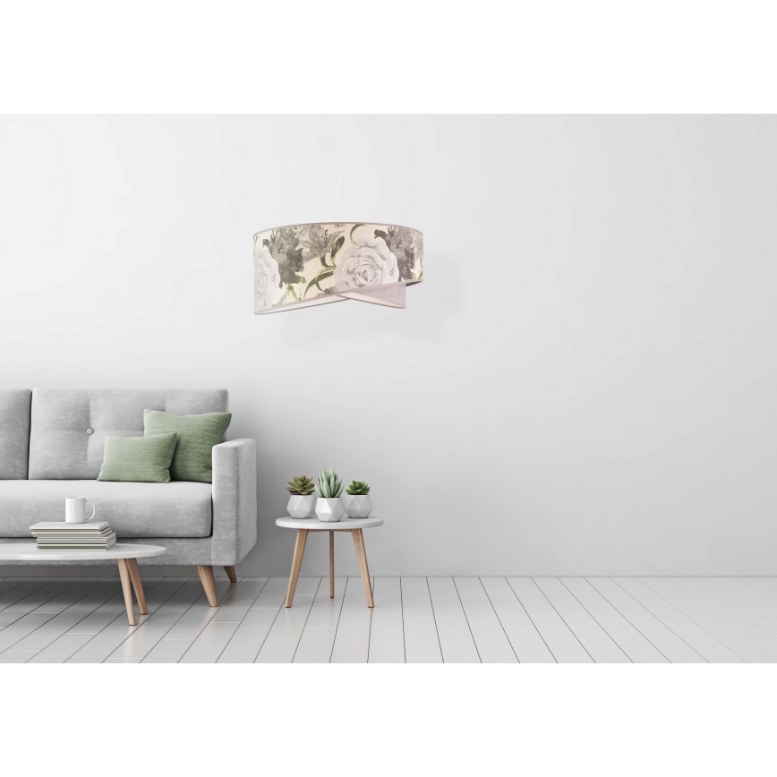 Duolla - Kattokruunu johdossa ROYAL 1xE27/40W/230V halkaisija 50 cm harmaa