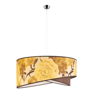 Duolla - Kattokruunu johdossa ROYAL 1xE27/40W/230V halkaisija 50 cm keltainen