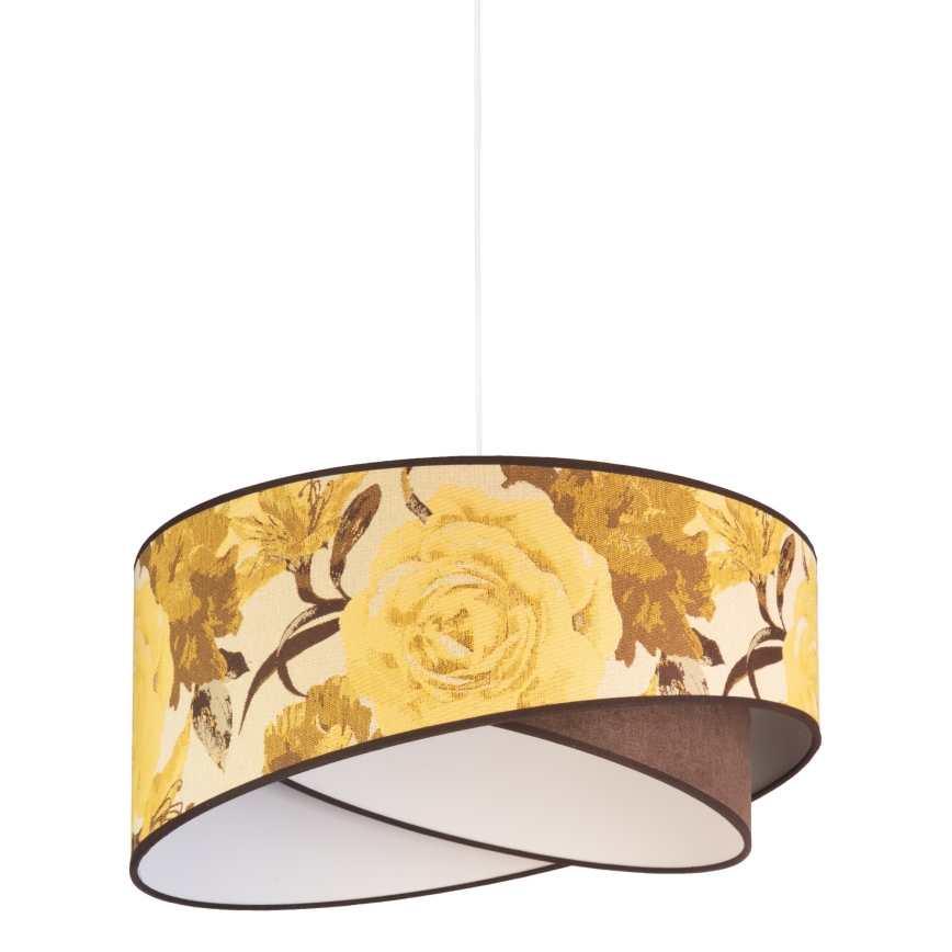 Duolla - Kattokruunu johdossa ROYAL 1xE27/40W/230V halkaisija 50 cm keltainen