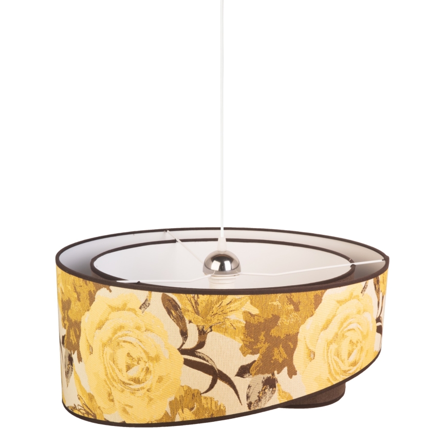Duolla - Kattokruunu johdossa ROYAL 1xE27/40W/230V halkaisija 50 cm keltainen