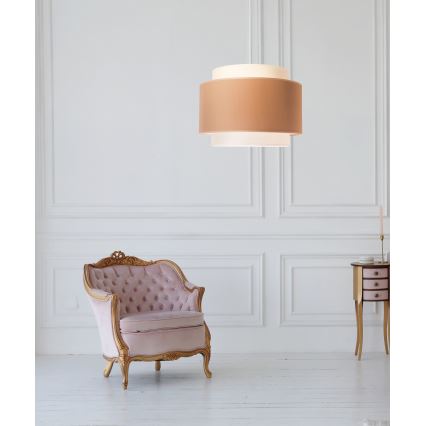 Duolla - Kattokruunu johdossa SOHO 1xE27/40W/230V halkaisija 40 cm beige/kerma