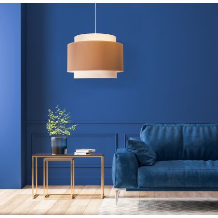 Duolla - Kattokruunu johdossa SOHO 1xE27/40W/230V halkaisija 40 cm beige/kerma
