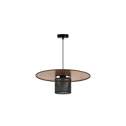 Duolla - Kattokruunu johdossa TOKYO RATTAN 1xE27/15W/230V halkaisija 50 cm kulta/musta