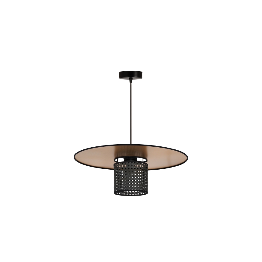 Duolla - Kattokruunu johdossa TOKYO RATTAN 1xE27/15W/230V halkaisija 50 cm kulta/musta