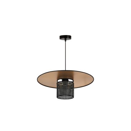 Duolla - Kattokruunu johdossa TOKYO RATTAN 1xE27/15W/230V halkaisija 50 cm kulta/musta
