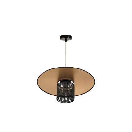 Duolla - Kattokruunu johdossa TOKYO RATTAN 1xE27/15W/230V halkaisija 50 cm kulta/musta