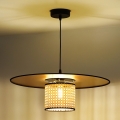 Duolla - Kattokruunu johdossa TOKYO RATTAN 1xE27/15W/230V halkaisija 50 cm kulta/rottinki