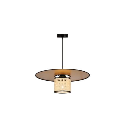 Duolla - Kattokruunu johdossa TOKYO RATTAN 1xE27/15W/230V halkaisija 50 cm kulta/rottinki