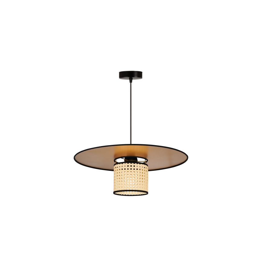 Duolla - Kattokruunu johdossa TOKYO RATTAN 1xE27/15W/230V halkaisija 50 cm kulta/rottinki