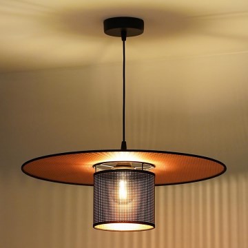Duolla - Kattokruunu johdossa TOKYO SHINY 1xE27/15W/230V halkaisija 50 cm musta/kupari
