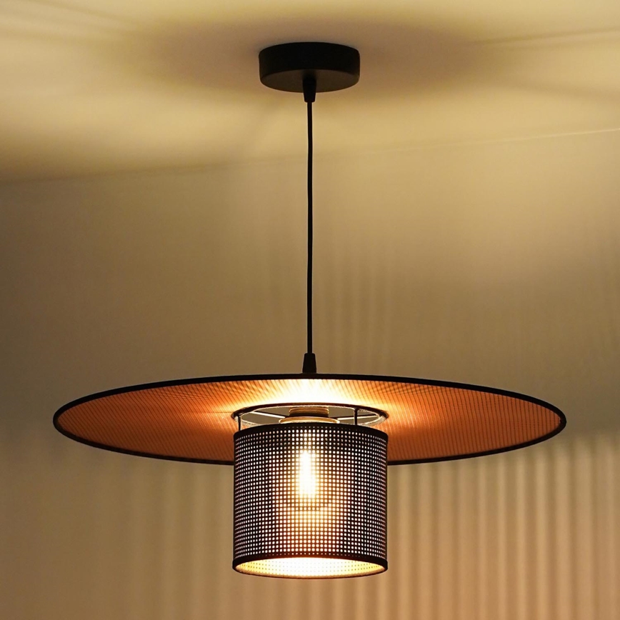 Duolla - Kattokruunu johdossa TOKYO SHINY 1xE27/15W/230V halkaisija 50 cm musta/kupari