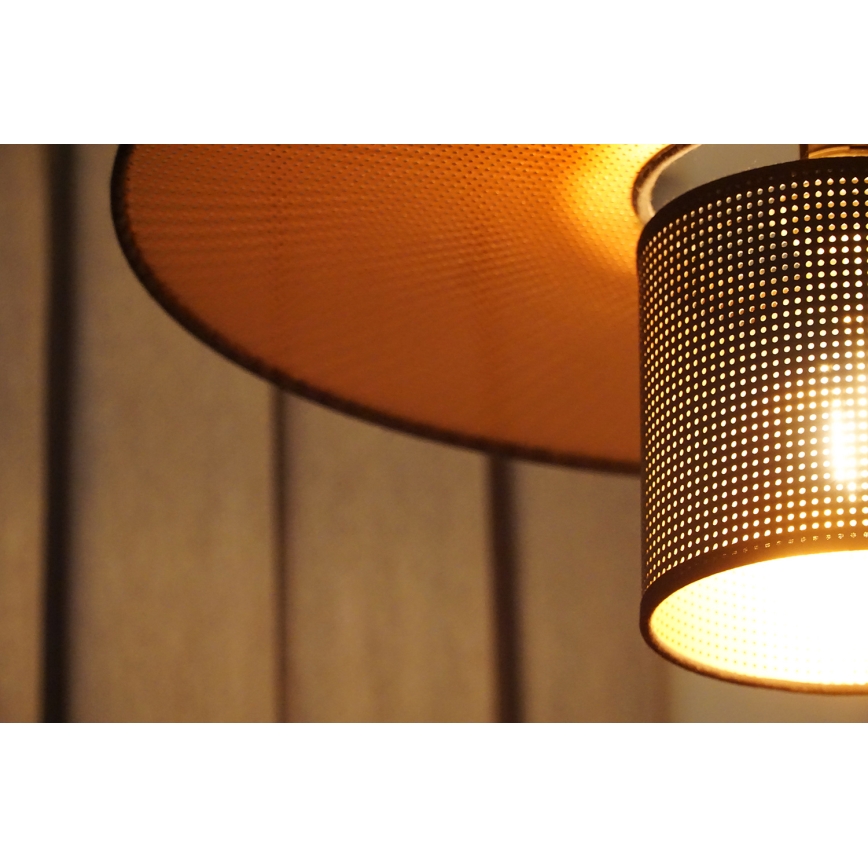 Duolla - Kattokruunu johdossa TOKYO SHINY 1xE27/15W/230V halkaisija 50 cm musta/kupari