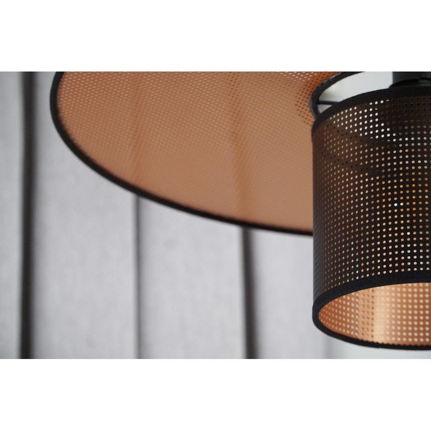 Duolla - Kattokruunu johdossa TOKYO SHINY 1xE27/15W/230V halkaisija 50 cm musta/kupari