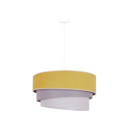 Duolla - Kattokruunu johdossa TRIO 1xE27/15W/230V halkaisija 45 cm keltainen/harmaa/valkoinen