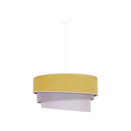 Duolla - Kattokruunu johdossa TRIO 1xE27/15W/230V halkaisija 45 cm keltainen/harmaa/valkoinen