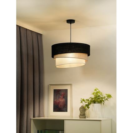 Duolla - Kattokruunu johdossa TRIO 1xE27/15W/230V halkaisija 45 cm musta/harmaa/valkoinen
