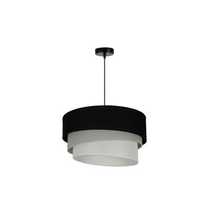 Duolla - Kattokruunu johdossa TRIO 1xE27/15W/230V halkaisija 45 cm musta/harmaa/valkoinen