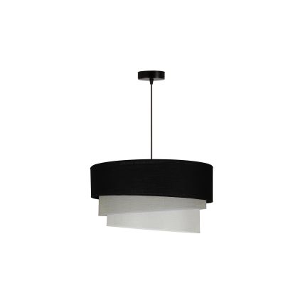 Duolla - Kattokruunu johdossa TRIO 1xE27/15W/230V halkaisija 45 cm musta/harmaa/valkoinen