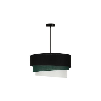 Duolla - Kattokruunu johdossa TRIO 1xE27/15W/230V halkaisija 45 cm musta/vihreä/valkoinen