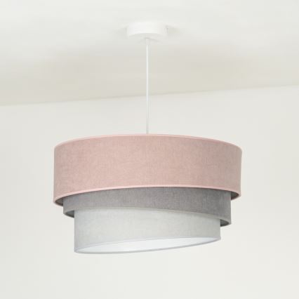 Duolla - Kattokruunu johdossa TRIO 1xE27/15W/230V halkaisija 45 cm vaaleanpunainen/harmaa/valkoinen