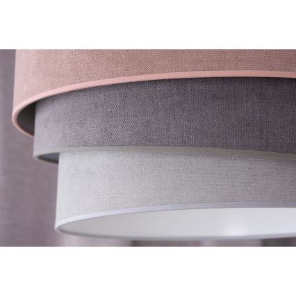 Duolla - Kattokruunu johdossa TRIO 1xE27/15W/230V halkaisija 45 cm vaaleanpunainen/harmaa/valkoinen