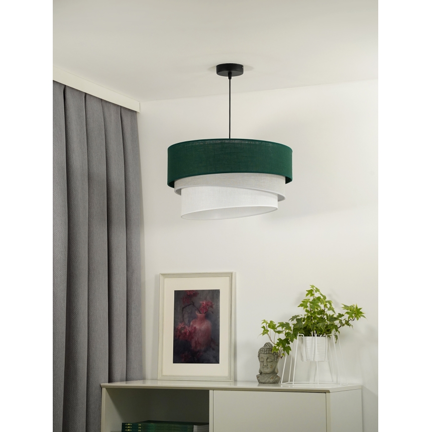Duolla - Kattokruunu johdossa TRIO 1xE27/15W/230V halkaisija 45 cm vihreä/harmaa/valkoinen