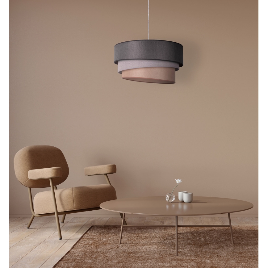 Duolla - Kattokruunu johdossa TRIO 1xE27/40W/230V halkaisija 45 cm antrasiitti/harmaa/ruskea