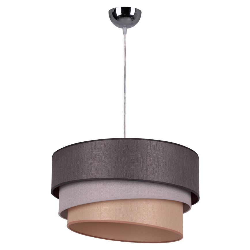 Duolla - Kattokruunu johdossa TRIO 1xE27/40W/230V halkaisija 45 cm antrasiitti/harmaa/ruskea