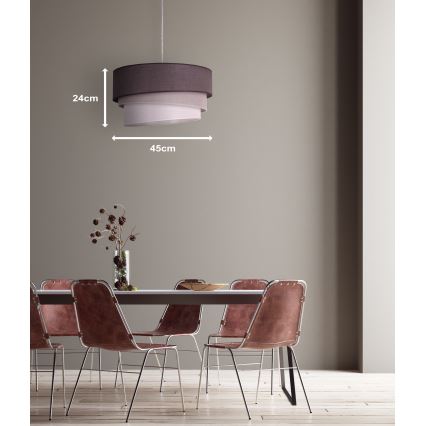 Duolla - Kattokruunu johdossa TRIO 1xE27/40W/230V halkaisija 45 cm antrasiitti/harmaa/valkoinen