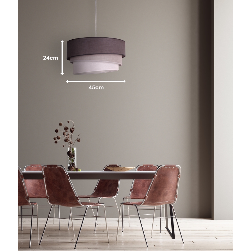 Duolla - Kattokruunu johdossa TRIO 1xE27/40W/230V halkaisija 45 cm antrasiitti/harmaa/valkoinen