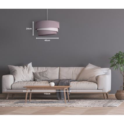 Duolla - Kattokruunu johdossa TRIO 1xE27/40W/230V halkaisija 45 cm harmaa/valkoinen