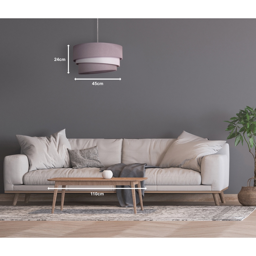 Duolla - Kattokruunu johdossa TRIO 1xE27/40W/230V halkaisija 45 cm harmaa/valkoinen