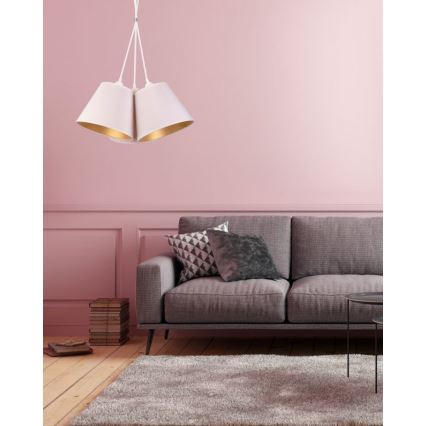 Duolla - Kattokruunu johdossa TWIGGY 3xE27/40W/230V halkaisija 60 cm valkoinen