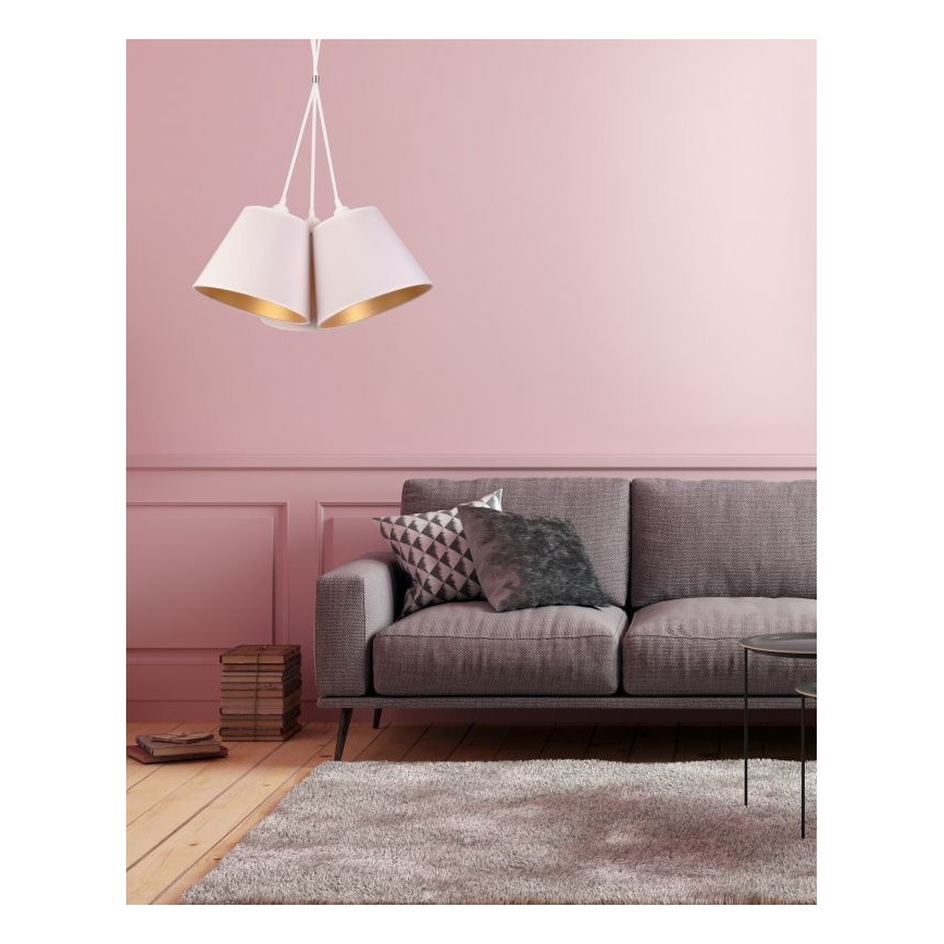Duolla - Kattokruunu johdossa TWIGGY 3xE27/40W/230V halkaisija 60 cm valkoinen