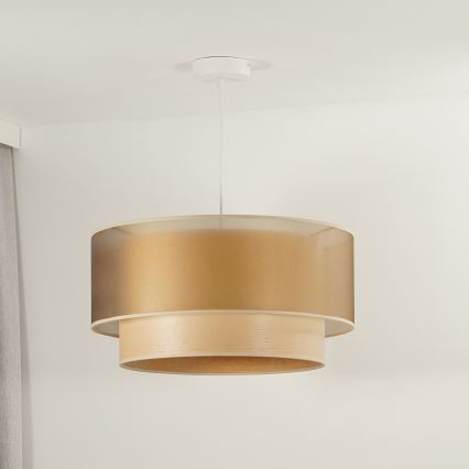 Duolla - Kattokruunu johdossa WOOD BOHO 1xE27/15W/230V halkaisija 45 cm kupari/beige
