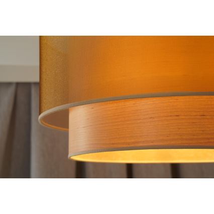 Duolla - Kattokruunu johdossa WOOD BOHO 1xE27/15W/230V halkaisija 45 cm kupari/beige