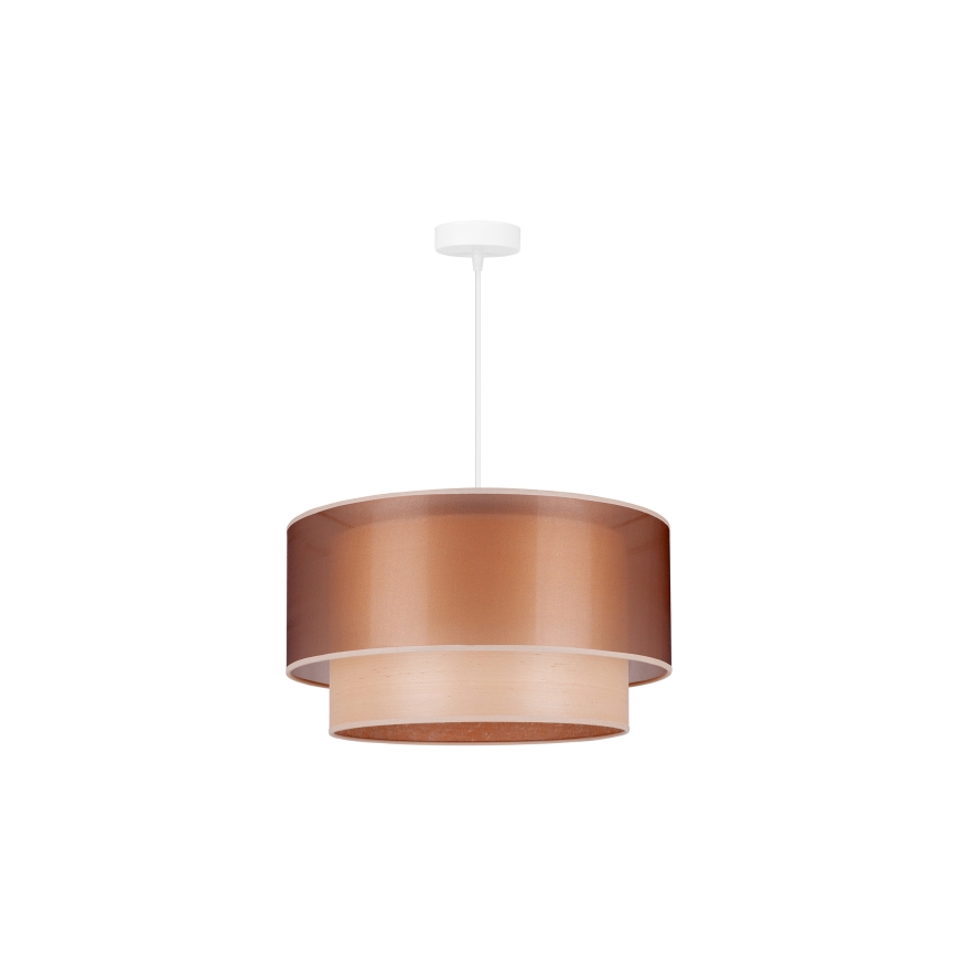 Duolla - Kattokruunu johdossa WOOD BOHO 1xE27/15W/230V halkaisija 45 cm kupari/beige