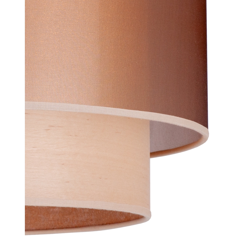 Duolla - Kattokruunu johdossa WOOD BOHO 1xE27/15W/230V halkaisija 45 cm kupari/beige