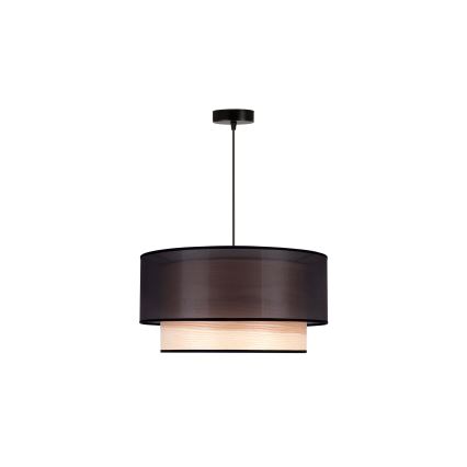 Duolla - Kattokruunu johdossa WOOD BOHO 1xE27/15W/230V halkaisija 45 cm musta/beige