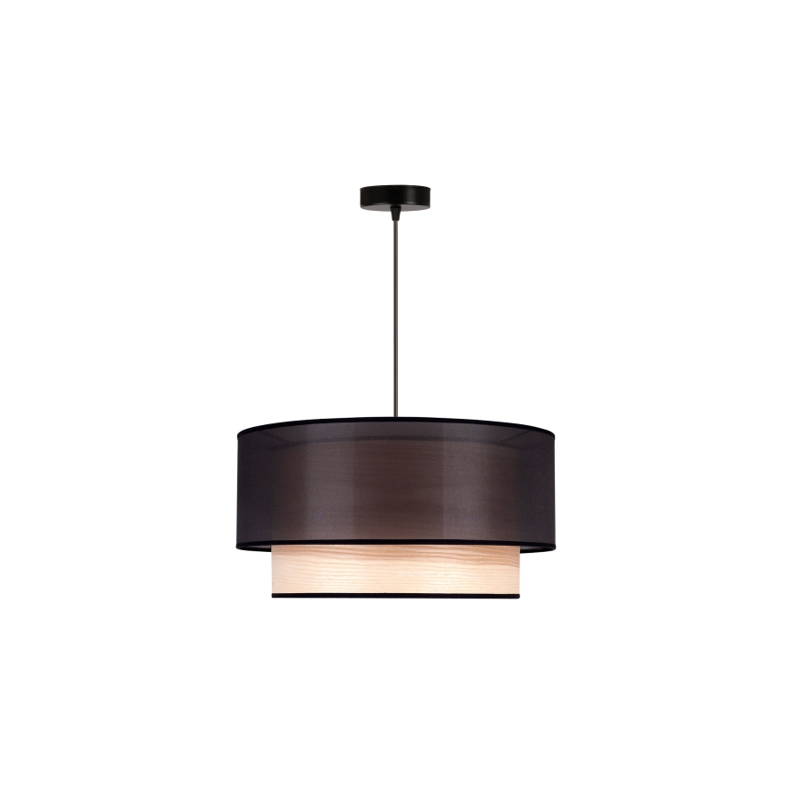 Duolla - Kattokruunu johdossa WOOD BOHO 1xE27/15W/230V halkaisija 45 cm musta/beige