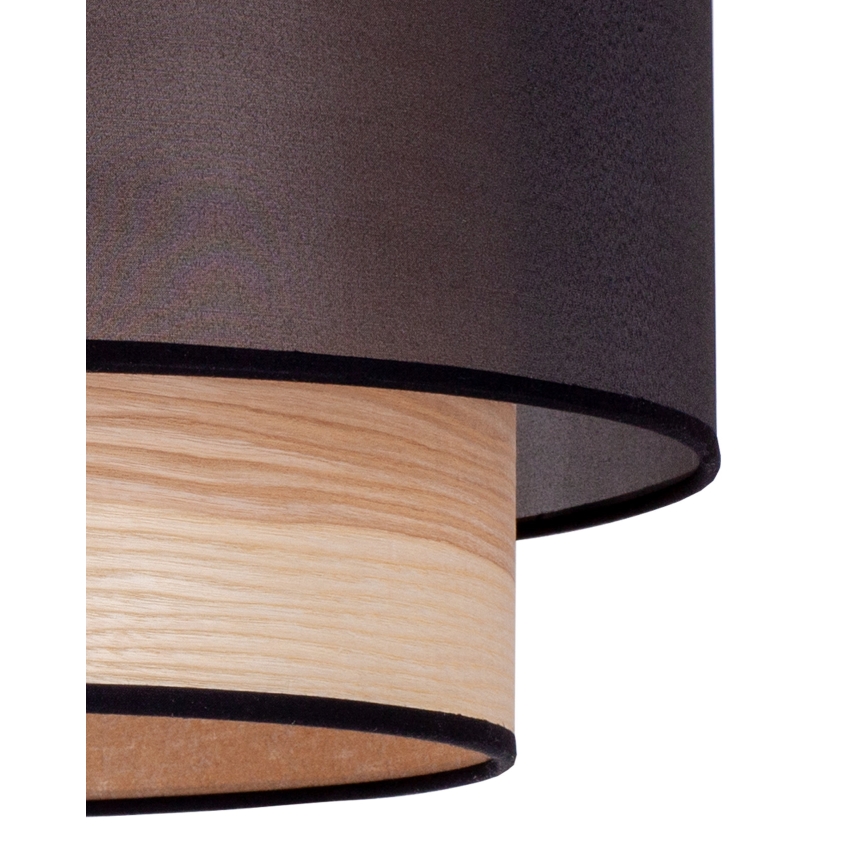 Duolla - Kattokruunu johdossa WOOD BOHO 1xE27/15W/230V halkaisija 45 cm musta/beige