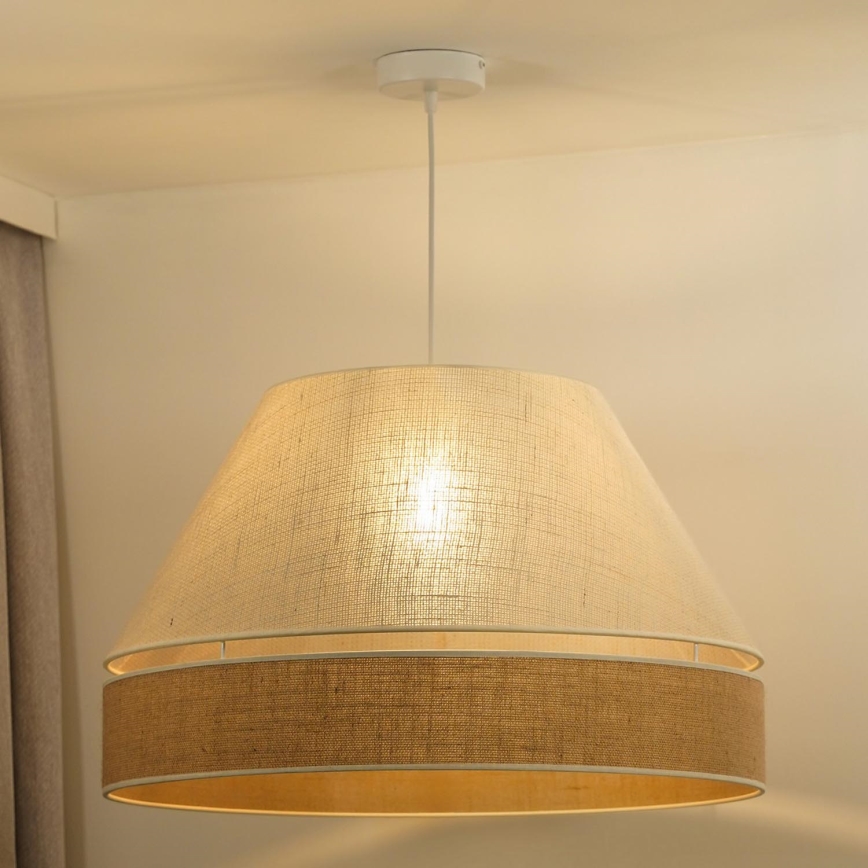 Duolla - Kattokruunu johdossa YUTE AVIGNON 1xE27/15W/230V halkaisija 60 cm harmaa/ruskea