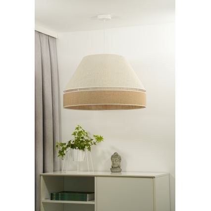 Duolla - Kattokruunu johdossa YUTE AVIGNON 1xE27/15W/230V halkaisija 60 cm harmaa/ruskea